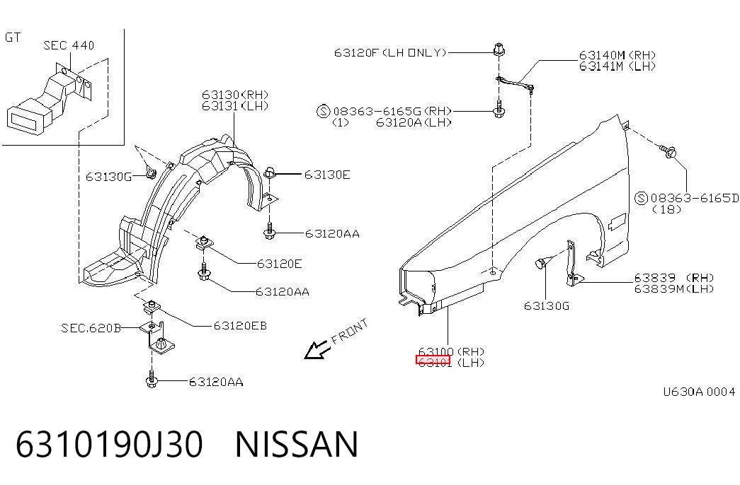 Błotnik przedni lewy do Nissan Primera  P10