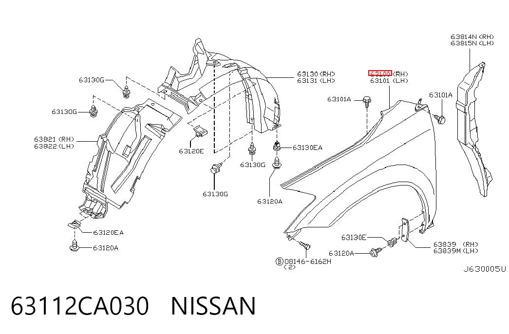 Błotnik przedni prawy do Nissan Murano  Z50