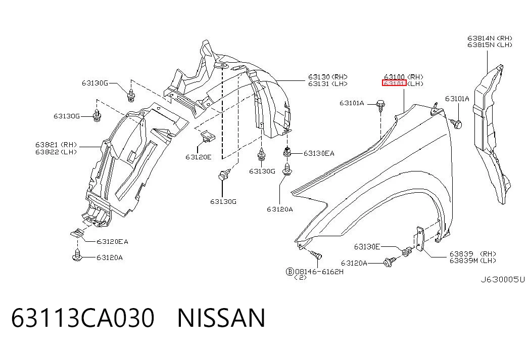 Błotnik przedni lewy do Nissan Murano  Z50