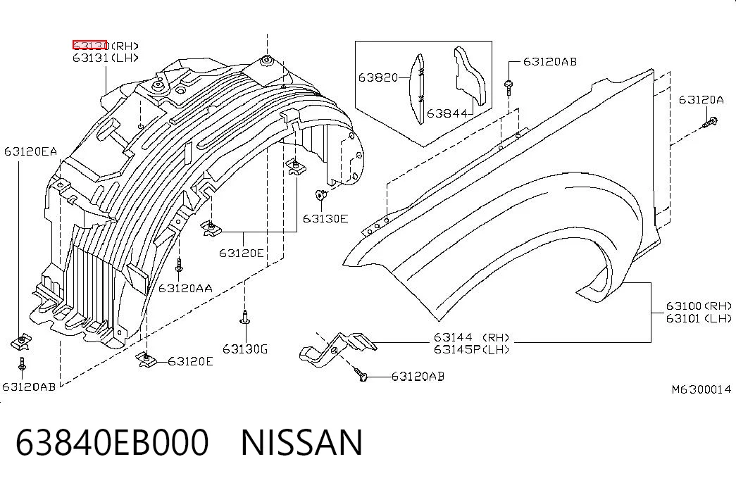 Nadkole błotnika przedniego prawe do Nissan Pathfinder  R51M