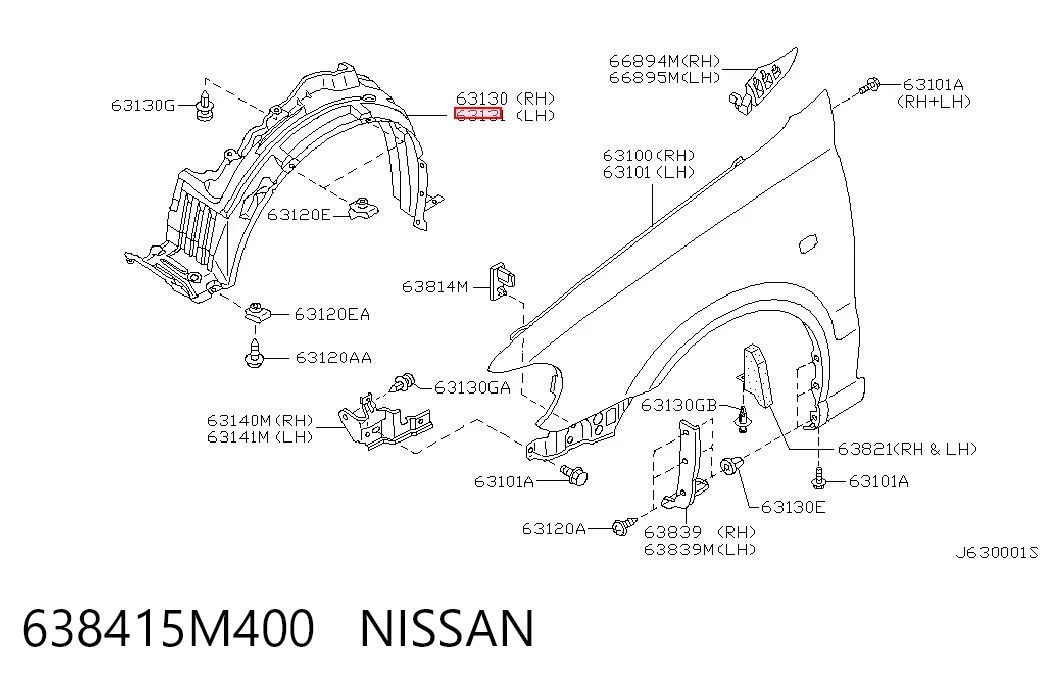 Nadkole błotnika przedniego lewe do Nissan Almera II N16