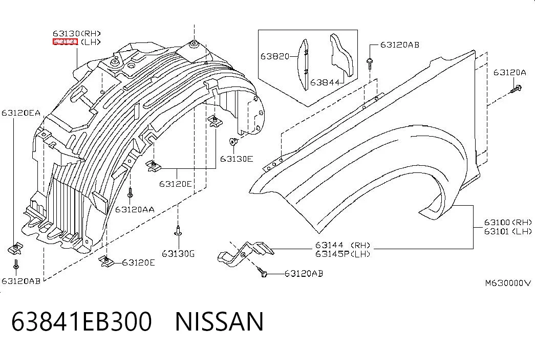 Nadkole błotnika przedniego lewe do Nissan Navara NP300 III D40