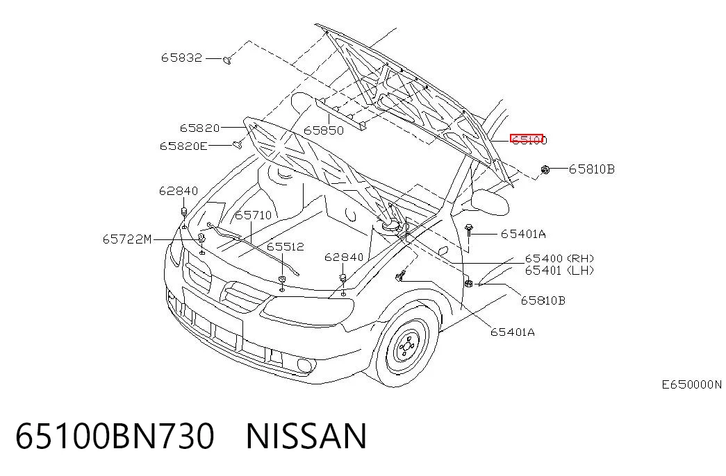Maska silnika Nissan Almera II sedana (N16) (2000 - 2006) cena, od 251,98 USD
