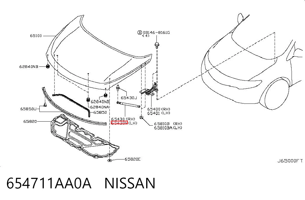 Amortyzator maski do Nissan Murano  Z51