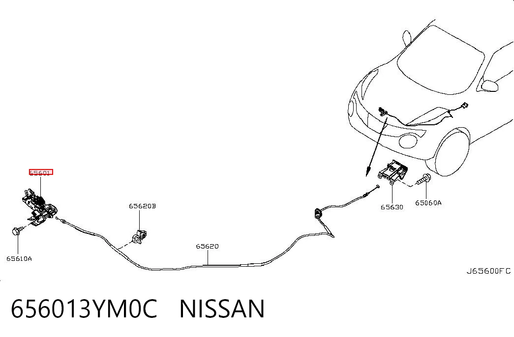 Zamek maski do Nissan JUKE JPN F15