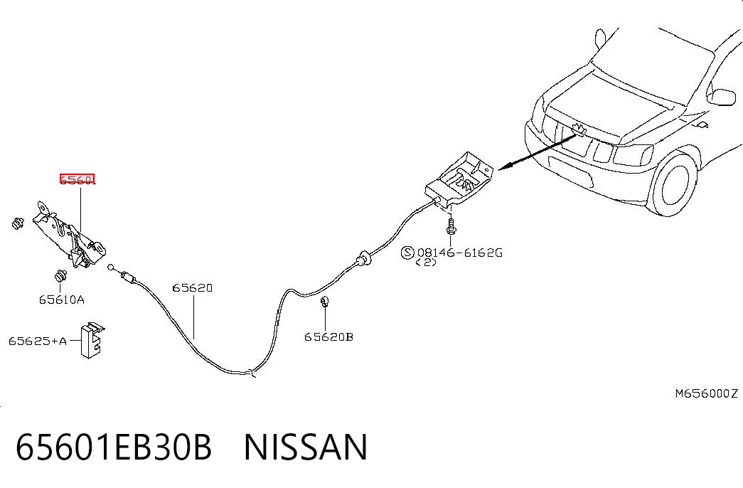 Zamek maski do Nissan Navara NP300 III D40