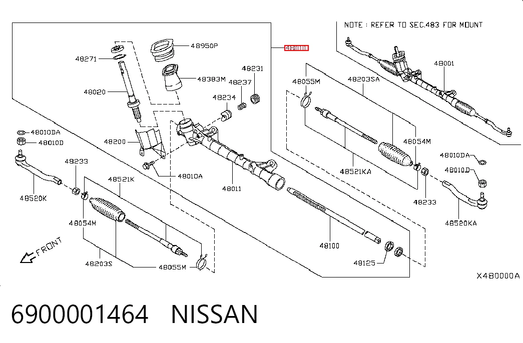  Listwa kierownicza (maglownica) Nissan Tiida 