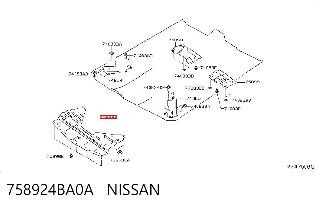 758924BA0A Nissan/Infiniti Osłona silnika przednia