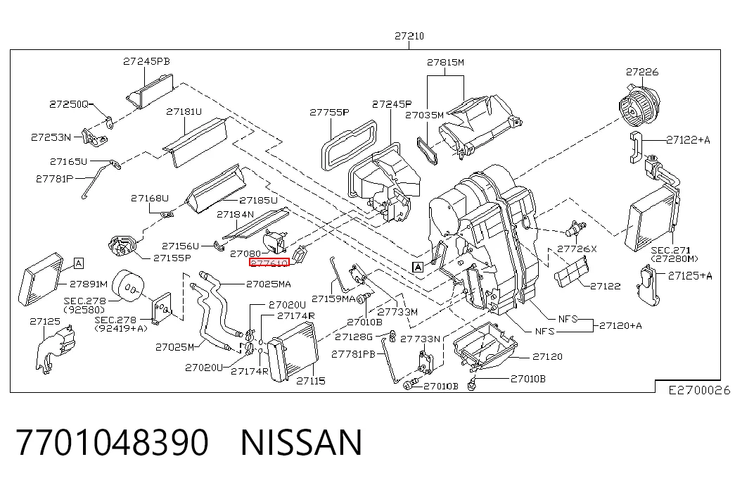 7701048390 Nissan/Infiniti Rezystor wentylatora nagrzewnicy (ogrzewacza kabiny)