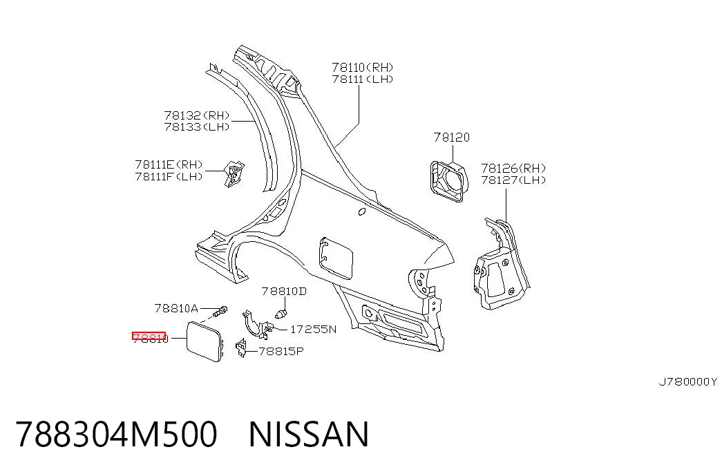 Klapka wlewu paliwa do Nissan Almera N16