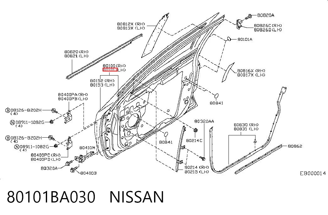 Drzwi przednie lewe do Nissan Primera  P12