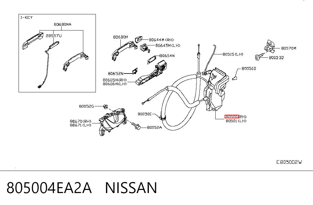 Zamek drzwi przednich prawych do Nissan Qashqai II J11