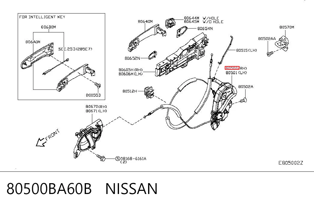 Zamek drzwi przednich prawych do Nissan JUKE JPN F15