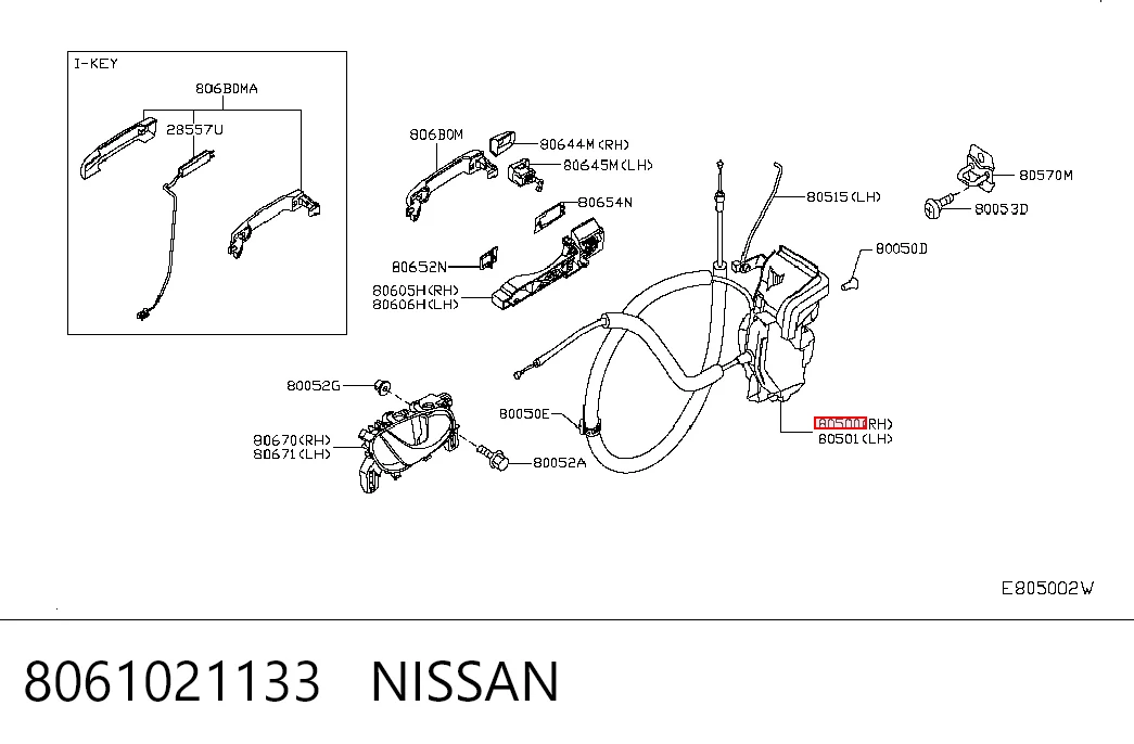 Zamek drzwi przednich prawych Nissan Qashqai II SUV (J11) (2013 - 2021) cena, od 44,33 USD