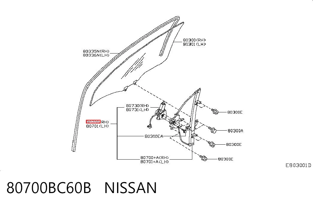 Mechanizm podnoszenia szyby drzwi przednich prawych do Nissan Micra  K12