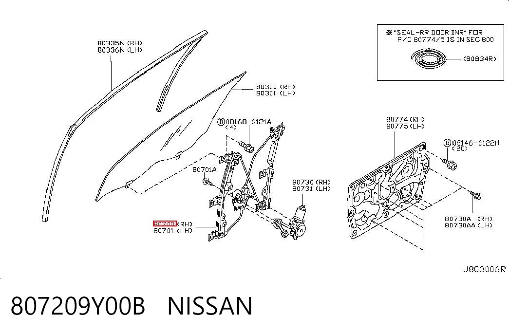 Kupić Mechanizm podnoszenia szyby drzwi przednich prawych Nissan Teana J31 w dobrej cenie