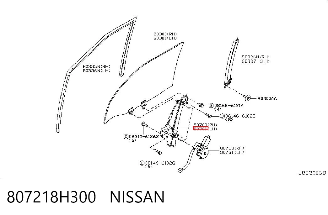 Mechanizm podnoszenia szyby drzwi przednich lewych do Nissan X-Trail  T30