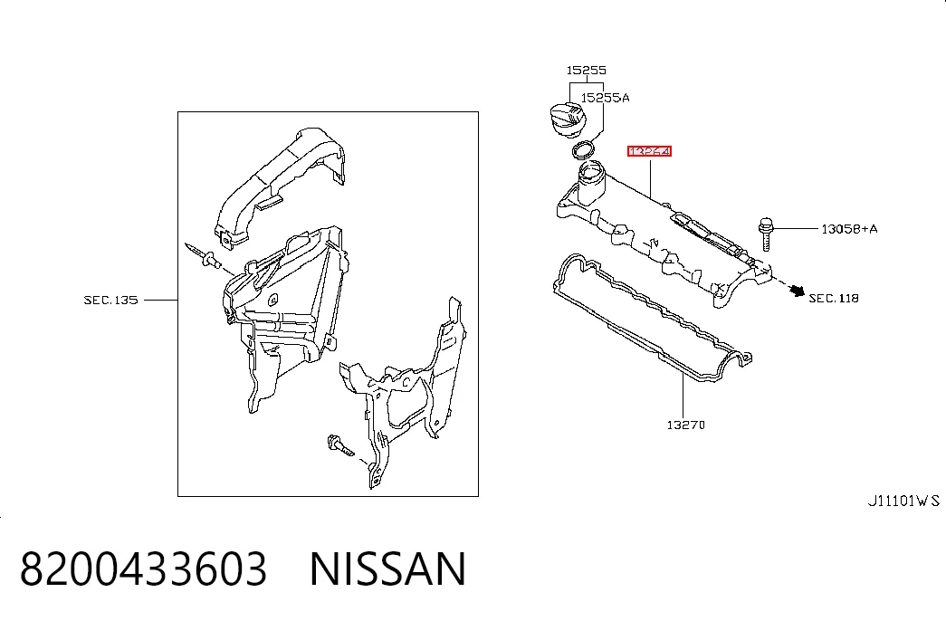 Pokrywa zaworowa do Nissan Qashqai +2 I J10