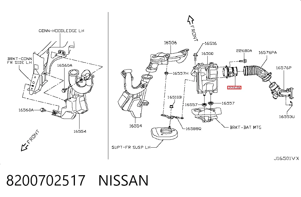 8200702517 Nissan/Infiniti Czujnik przepływu powietrza, przepływomierz powietrza M.A.F.