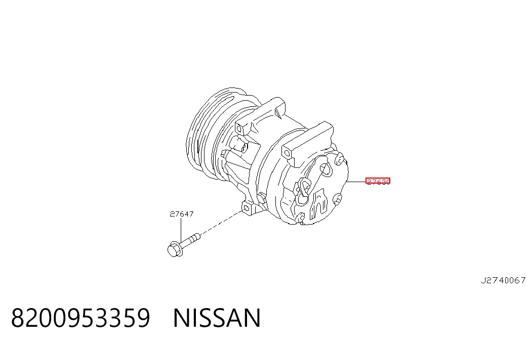 Do koszyka Sprężarka klimatyzacji Nissan Qashqai +2 I J10
