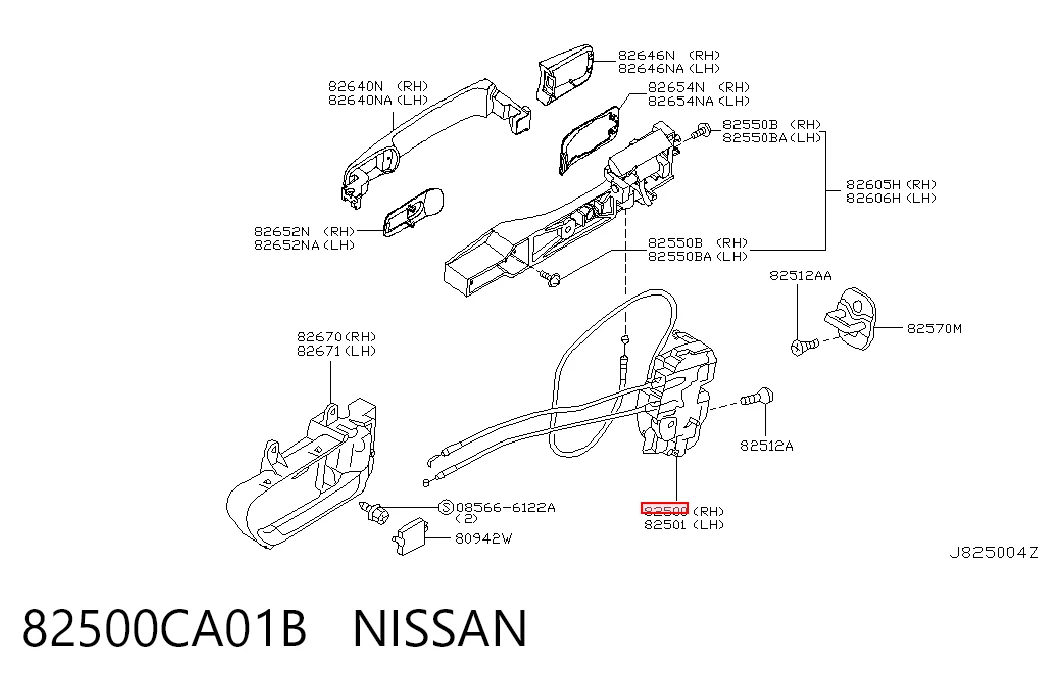 Zamek drzwi tylnych prawych Nissan Murano SUV (Z50) (2002 - 2007) cena, od 107,41 USD
