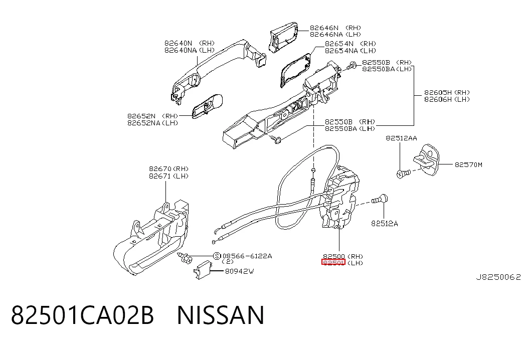 Zamek drzwi tylnych lewych Nissan Murano SUV (Z50) (2002 - 2007) cena, od 95,48 USD
