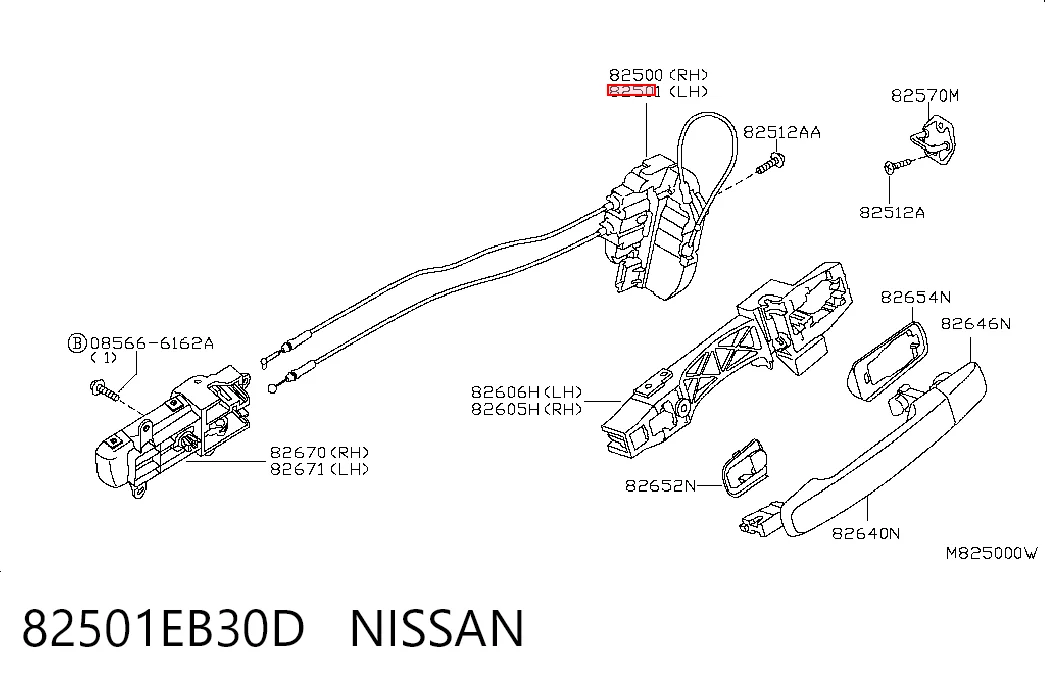 Zamek drzwi tylnych lewych do Nissan Navara NP300 III D40