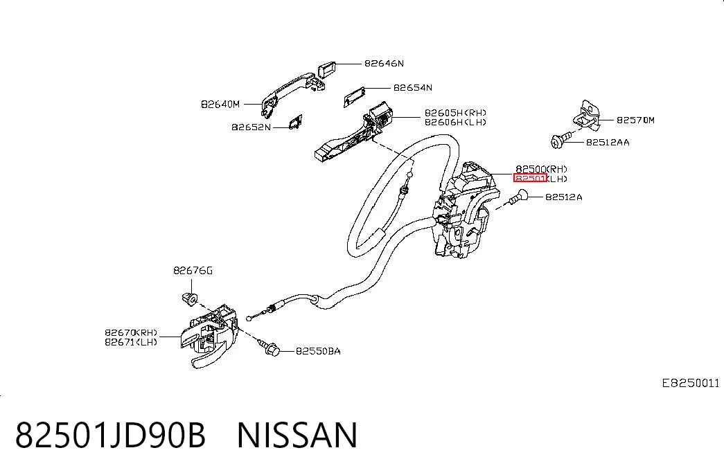 Zamek drzwi tylnych lewych do Nissan Qashqai I J10
