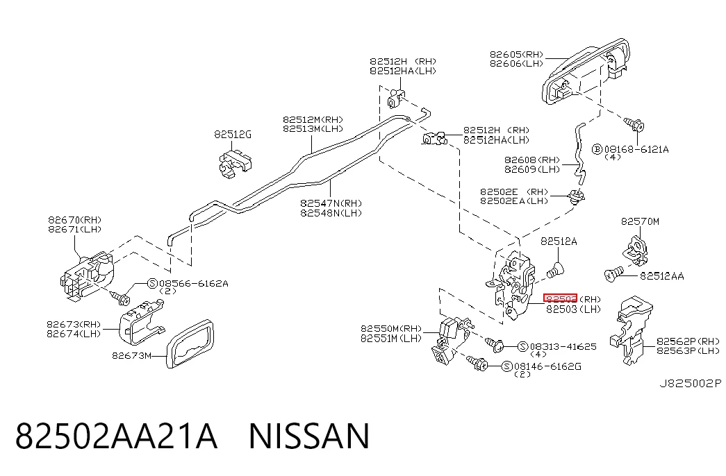 Zamek drzwi tylnych prawych do Nissan X-Trail  T30