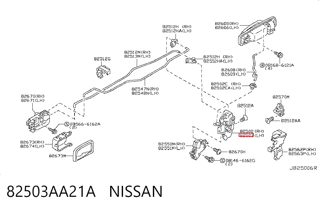 Zamek drzwi tylnych lewych do Nissan X-Trail  T30