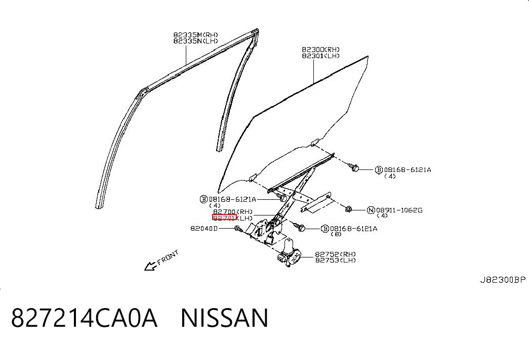Mechanizm podnoszenia szyby drzwi przednich lewych do Nissan Rogue  T32U