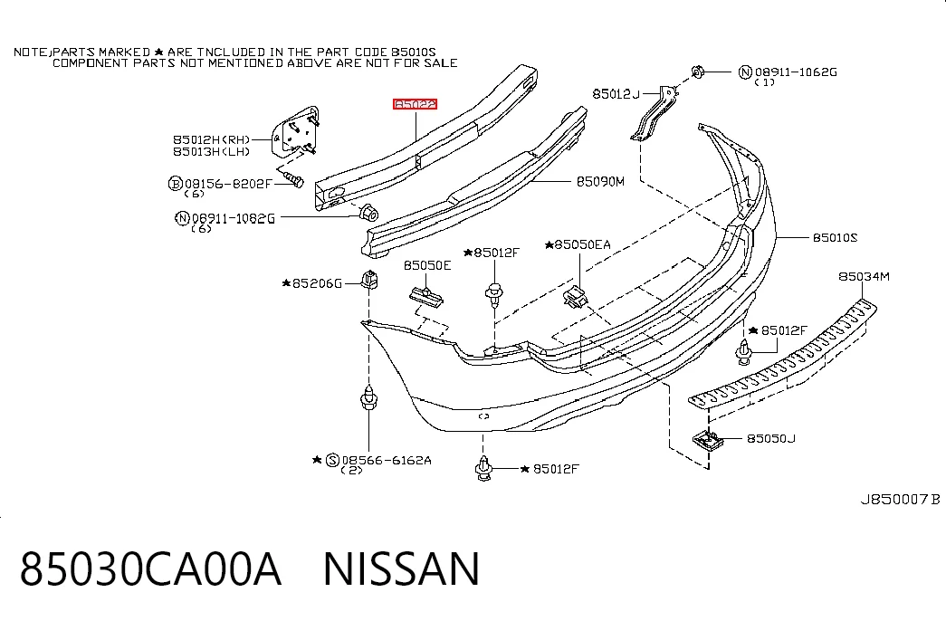 Wzmocnienie zderzaka tylnego do Nissan Murano  Z50