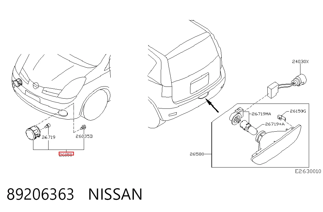 Lampa przeciwmgielna lewa/prawa do Nissan Note  E11