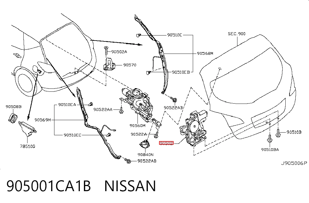 Zamek klapy bagażnika (3/5 drzwi tylnych) do Infiniti FX  S50