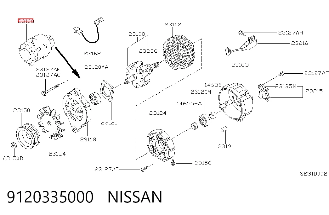 Alternator do Nissan Vanette CARGO C23