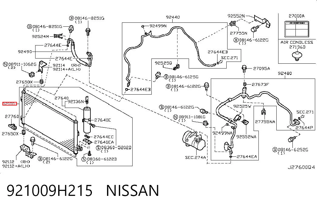 Do koszyka Chłodnica klimatyzacji Nissan X-Trail  T30