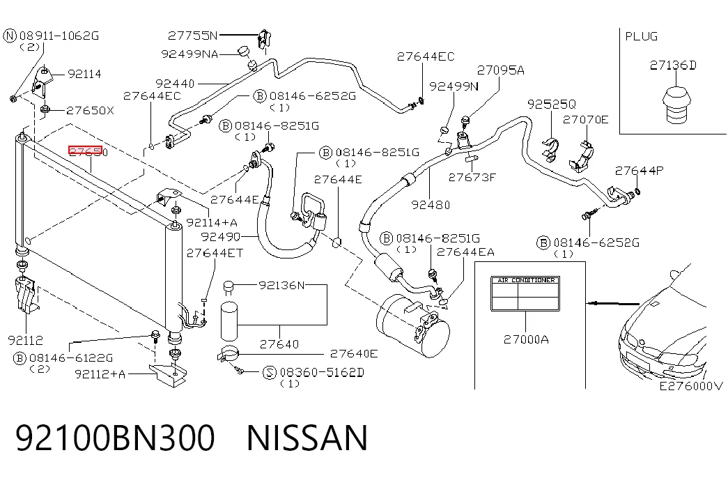 Do koszyka Chłodnica klimatyzacji Nissan Primera  P12