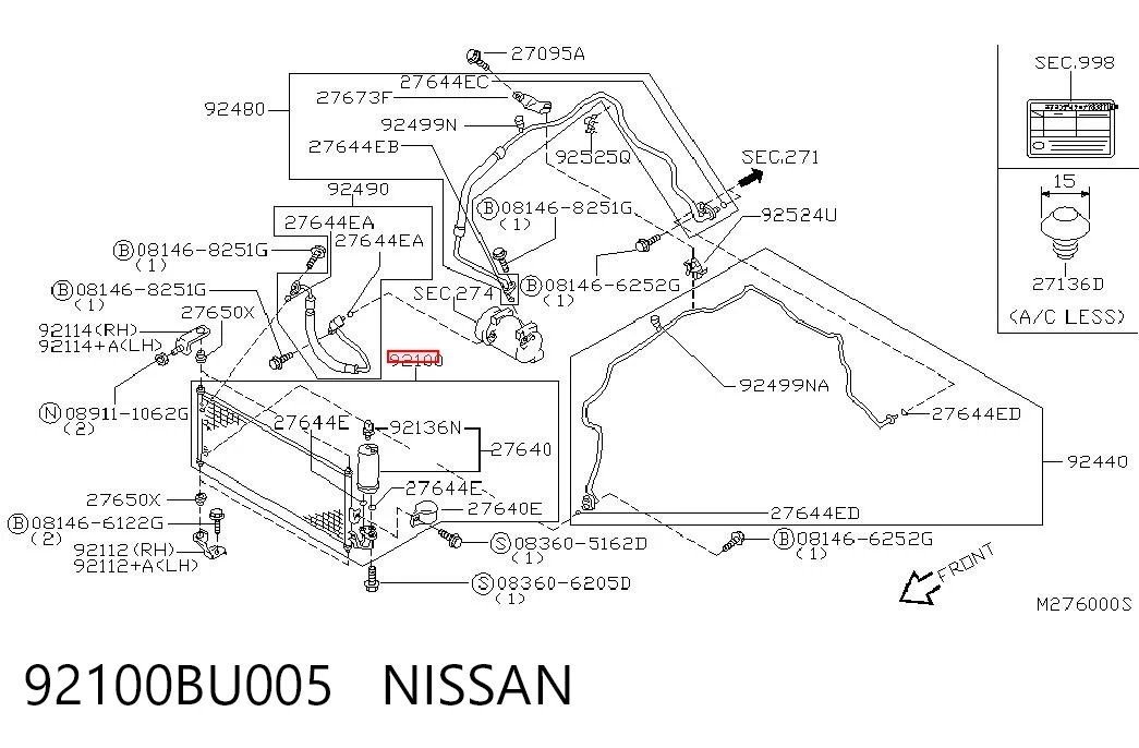 Chłodnica klimatyzacji Nissan Almera TINO