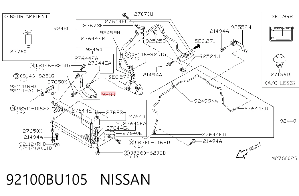 Chłodnica klimatyzacji do Nissan Almera TINO V10