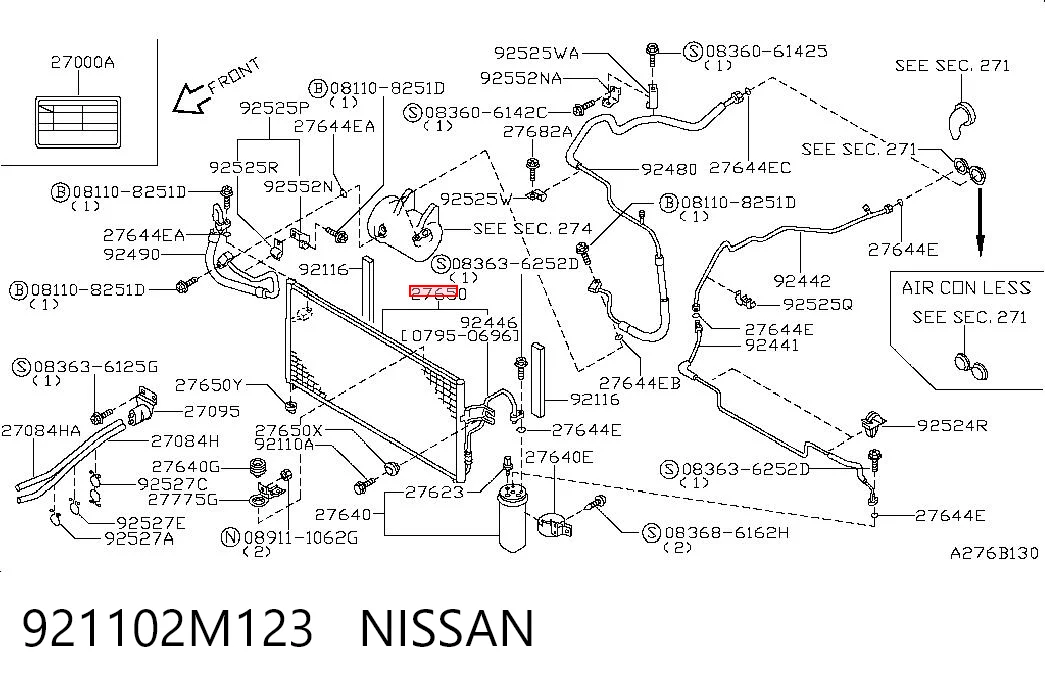 Chłodnica klimatyzacji do Nissan Almera I N15