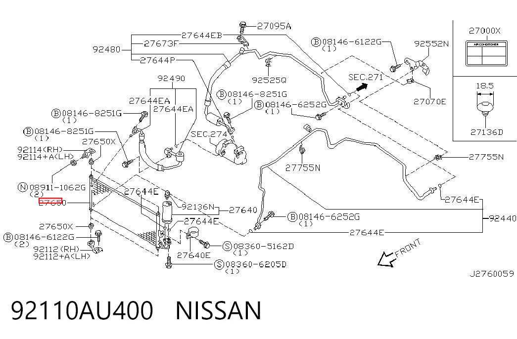  Chłodnica klimatyzacji Nissan Almera 2