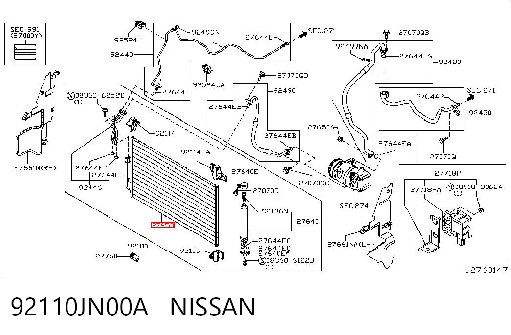 Chłodnica klimatyzacji do Nissan Teana J32
