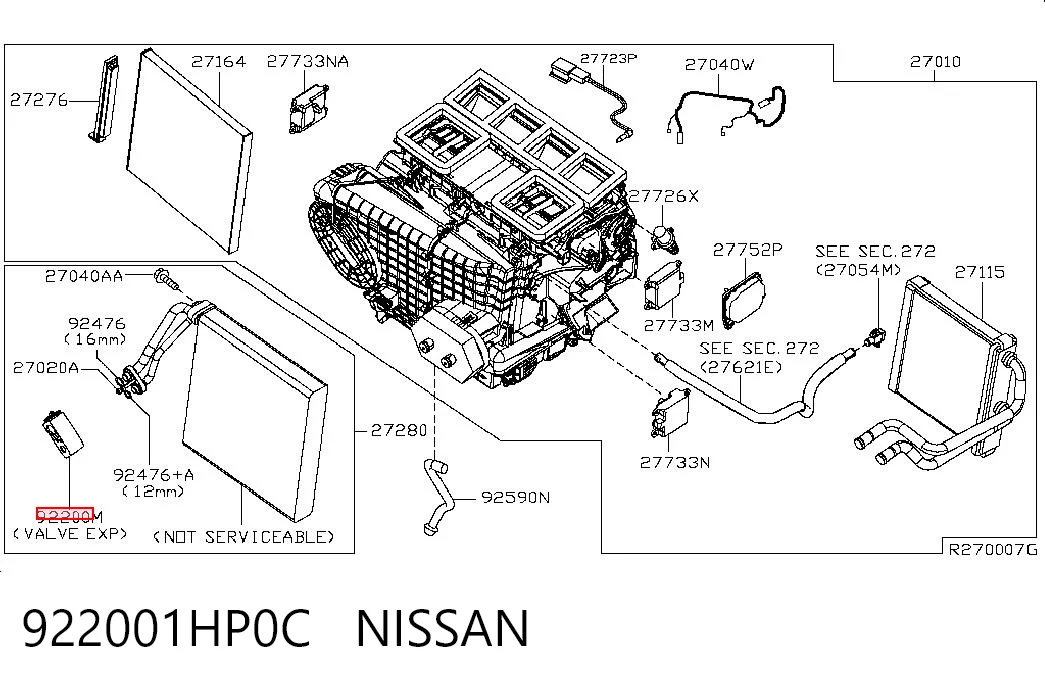 922001HP0C Nissan/Infiniti Zawór termostatyczny klimatyzacji