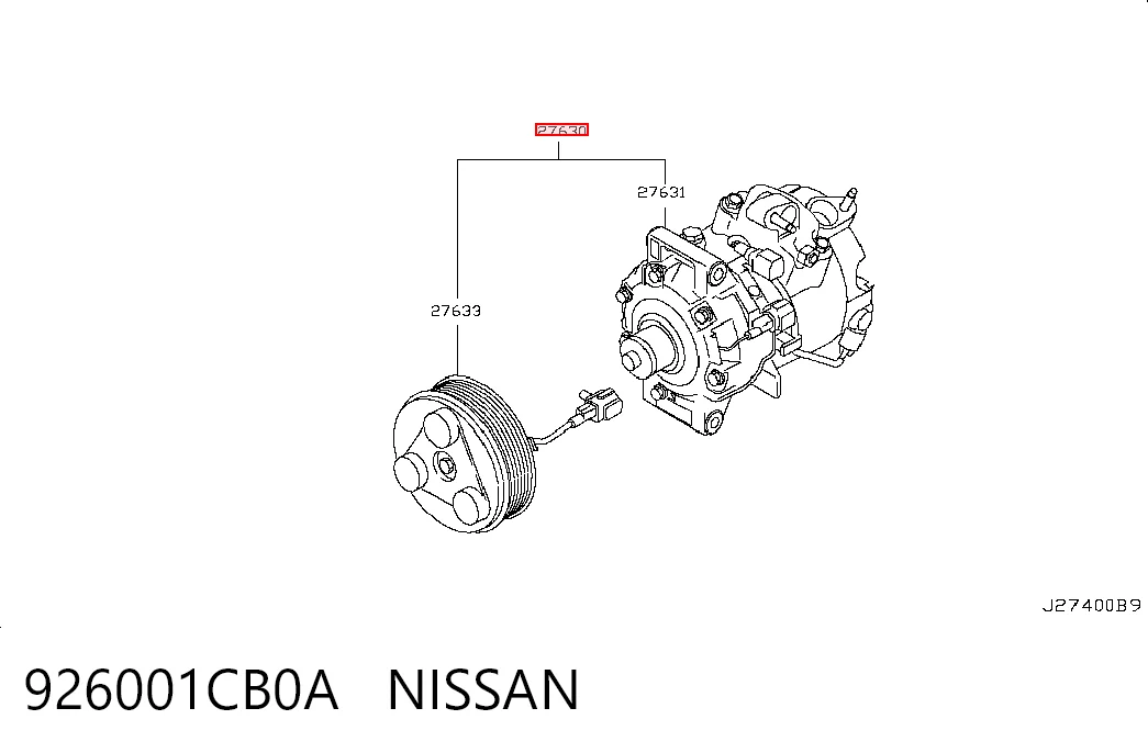 926001CB0A Nissan/Infiniti Sprężarka klimatyzacji