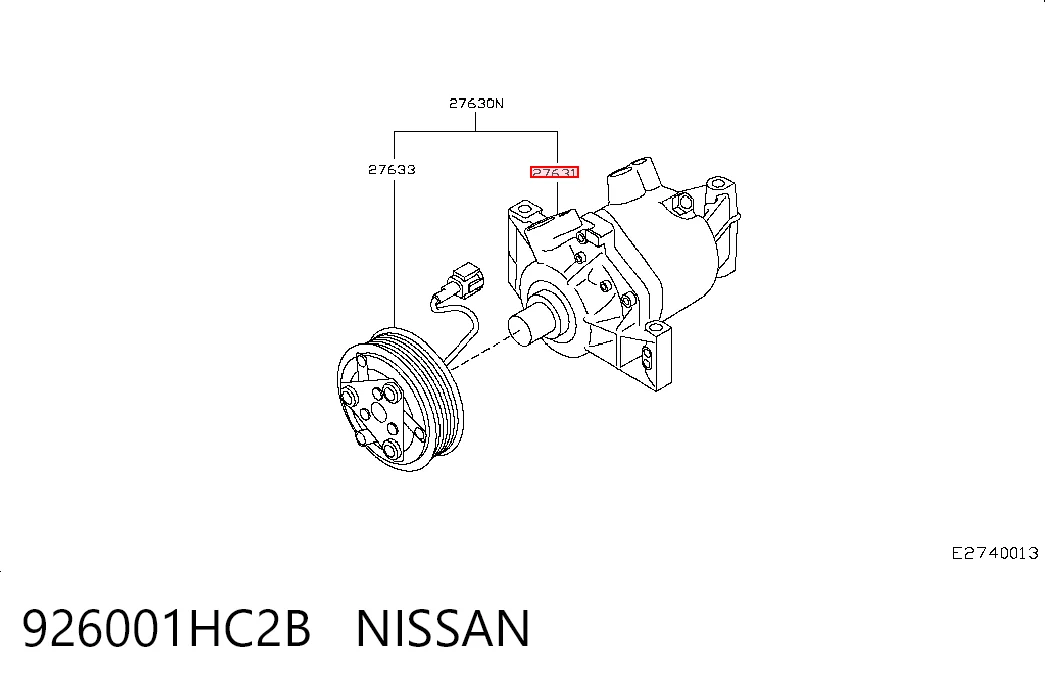 926001HC2B Nissan/Infiniti Sprężarka klimatyzacji