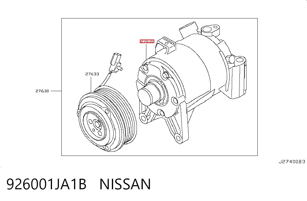 926001JA1B Nissan/Infiniti Sprężarka klimatyzacji