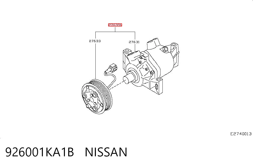 926001KA1B Nissan/Infiniti Sprężarka klimatyzacji