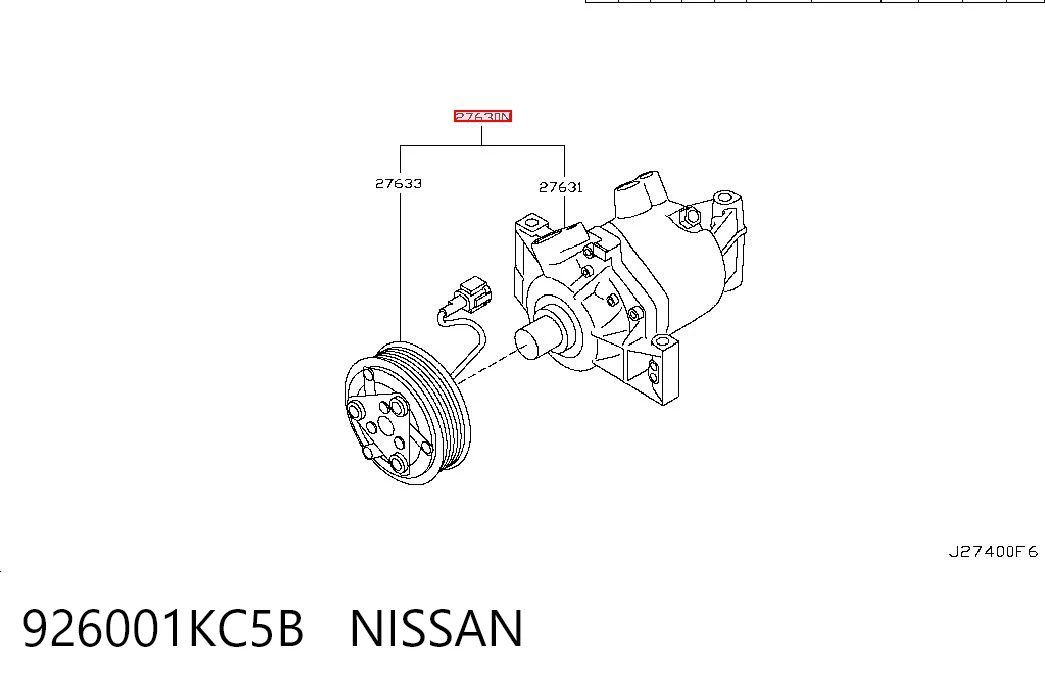 926001KC5B Nissan/Infiniti Sprężarka klimatyzacji