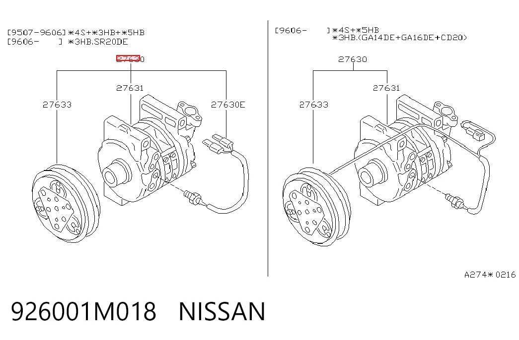Sprężarka klimatyzacji Nissan Micra hatchback (K10) (1982 - 1992) cena, od 94,51 USD