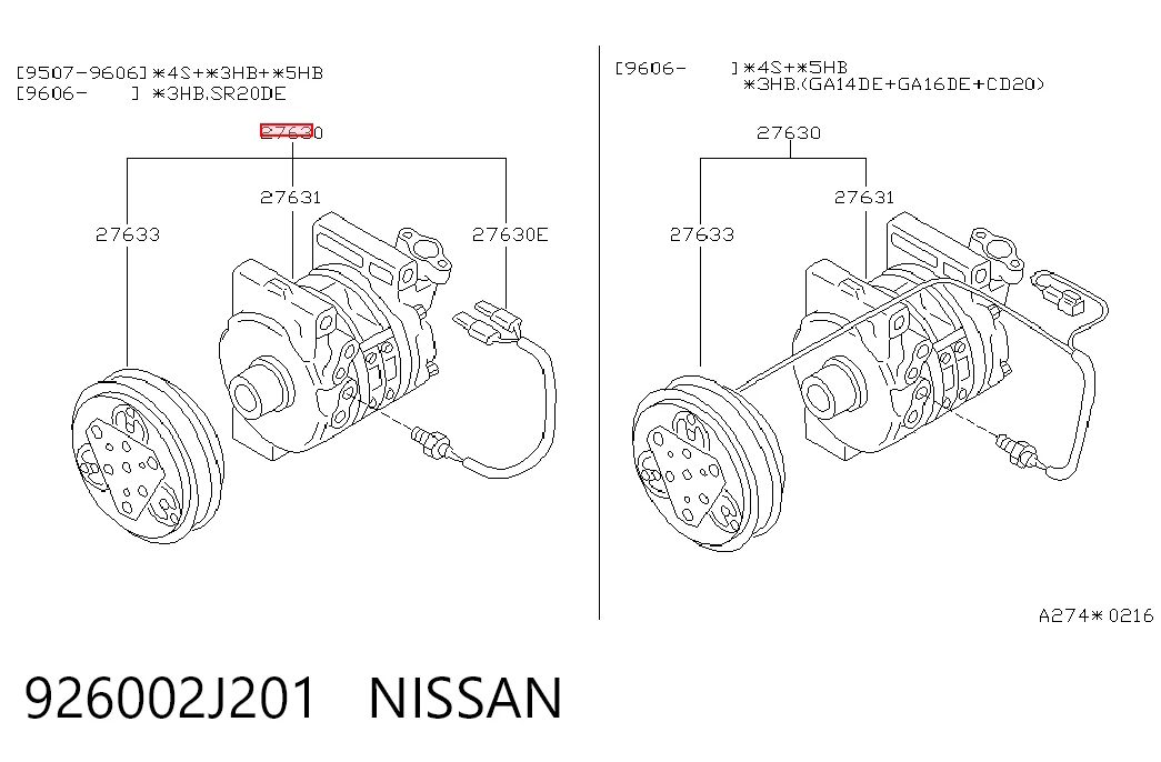 926002J201 Nissan/Infiniti Sprężarka klimatyzacji